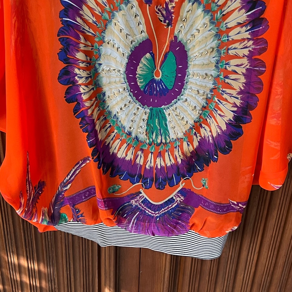 Alberto Makali Orange and Purple Top